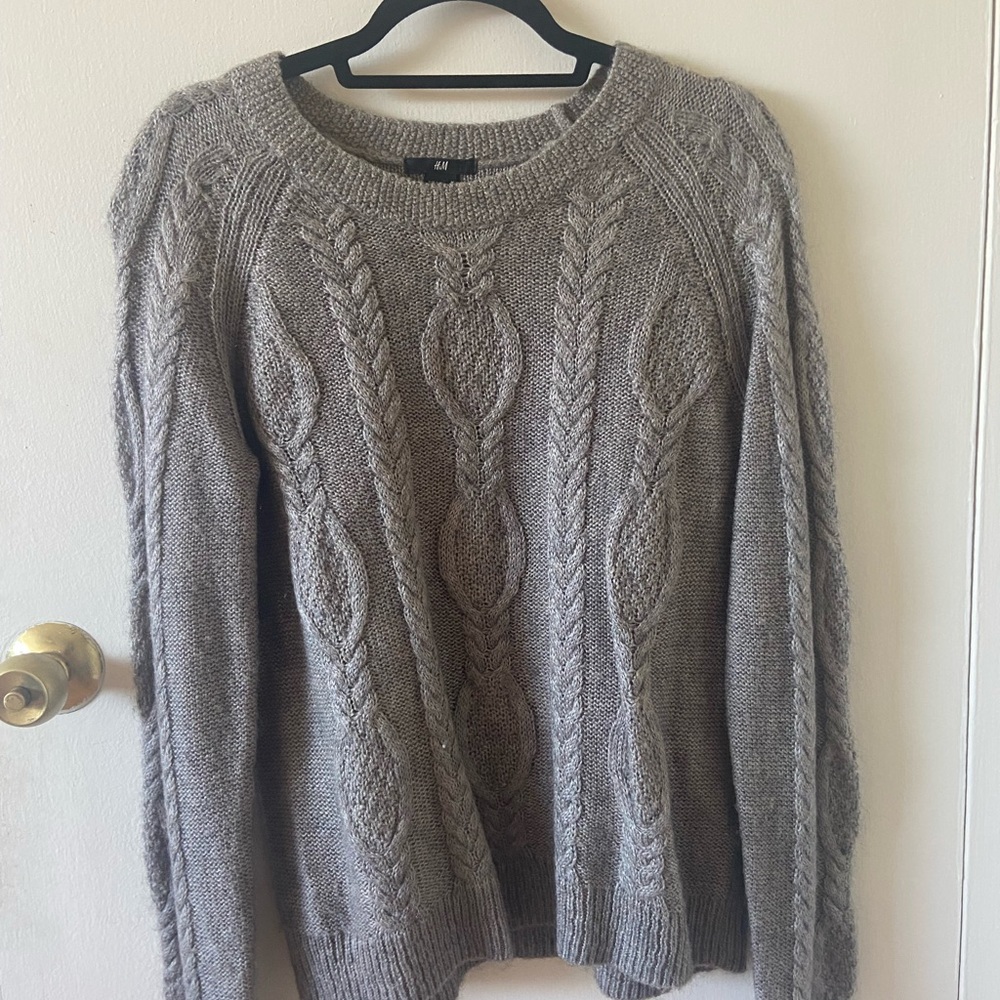 H&M Grey Cable Knit Sweater